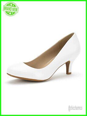 Comfortable Kitten Heels Pumps - 2.5" Heel, Slip-On, Latex Insole